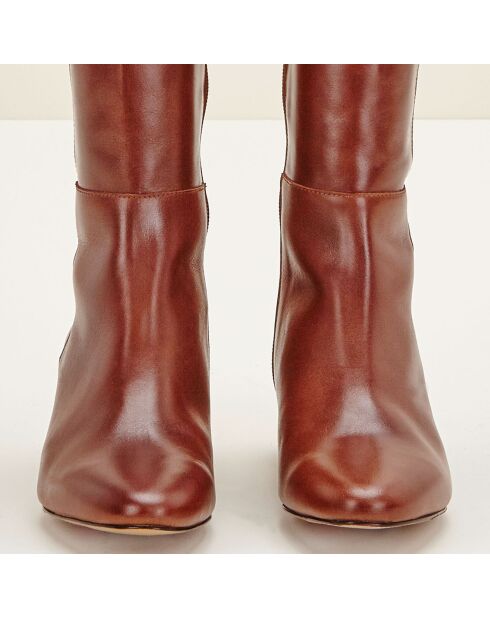 Bottes en Cuir Carlotine Cognac