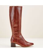 Bottes en Cuir Carlotine Cognac