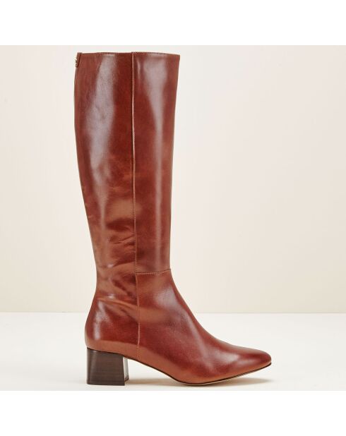 Bottes en Cuir Carlotine Cognac