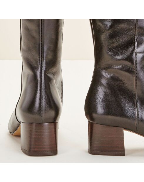 Bottes en Cuir Carlotine noires