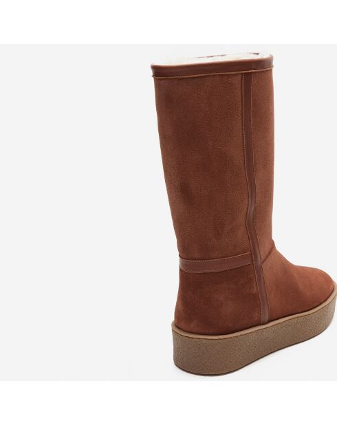 Stivali foderati in pelle Amaya Caramel