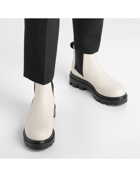 Chelsea boots en Cuir Lova crème