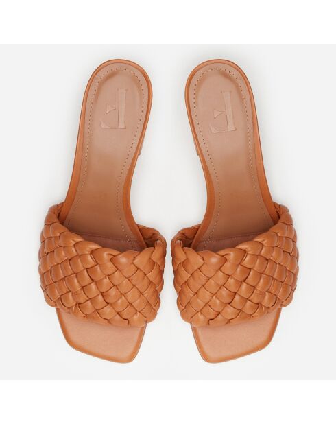 Mules en Cuir Odessa cognac - Talon 5.5 cm