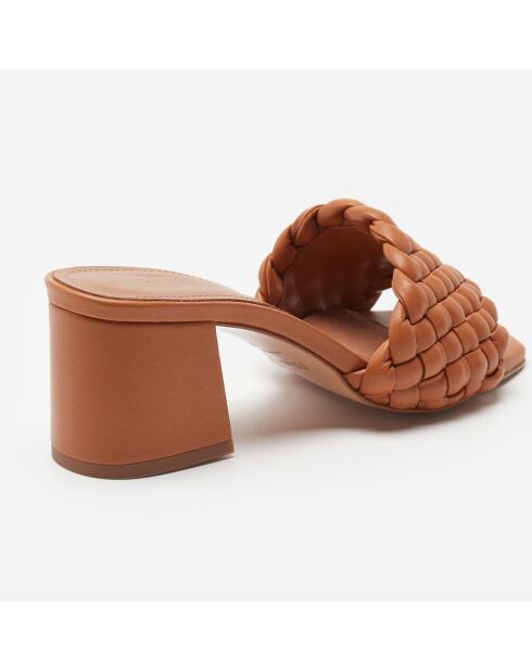 Mules en Cuir Odessa cognac - Talon 5.5 cm