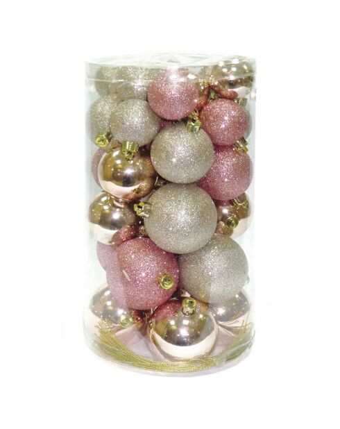 30 Boules multicolores - D.4/5/6 cm