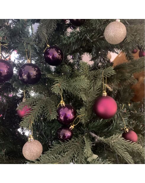 Coffret 50 boules + 1 étoile multicolore - 46x27x47 cm