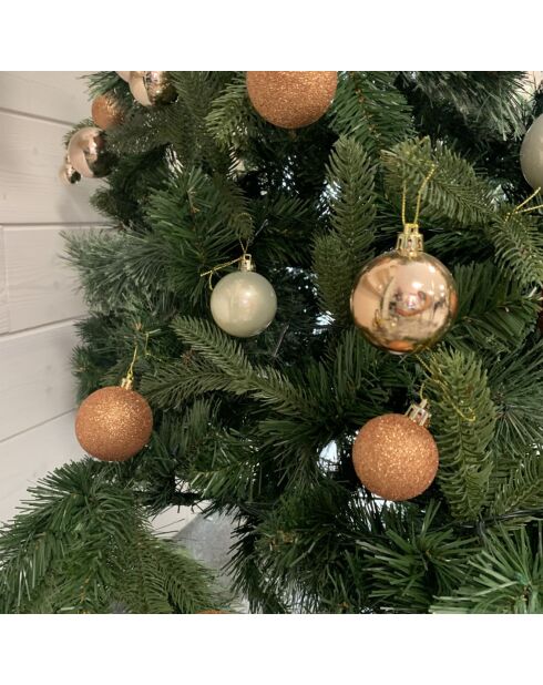 Coffret 50 boules + 1 étoile multicolore - 46x27x47 cm