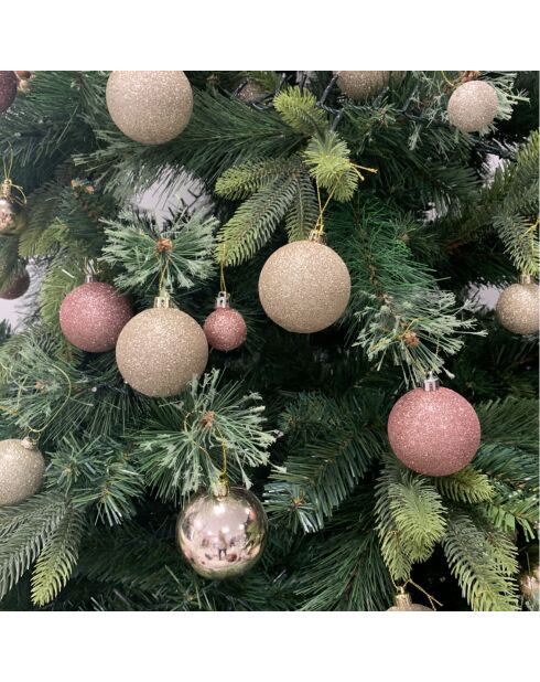 Coffret 50 boules + 1 étoile multicolore - 46x27x47 cm