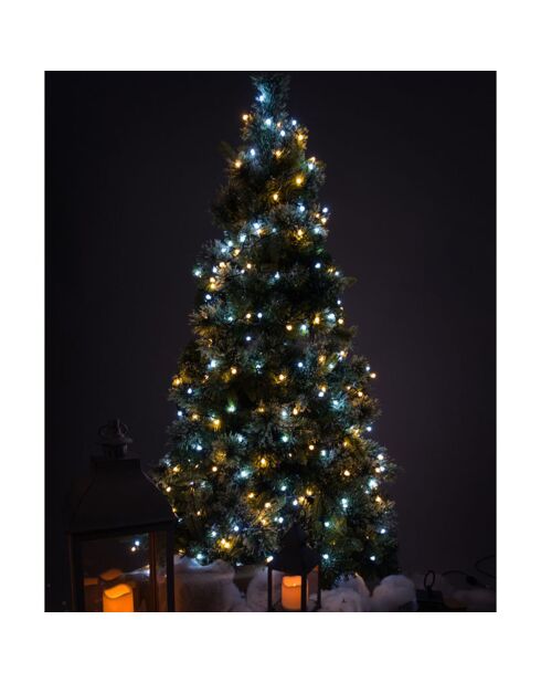 Guirlande 160 LEDs cerises avec Wifi et Bluetooth blanche - 16 m