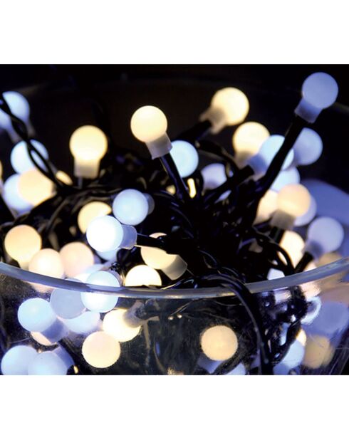 Guirlande 160 LEDs cerises avec Wifi et Bluetooth blanche - 16 m