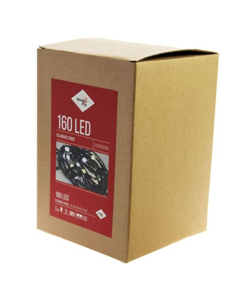 Guirlande 160 LEDs cerises avec Wifi et Bluetooth blanche - 16 m