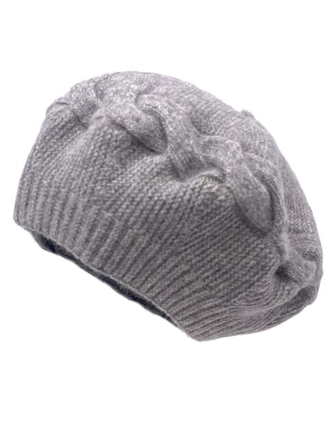 Béret en Angora Mélangé Colyne gris moyen