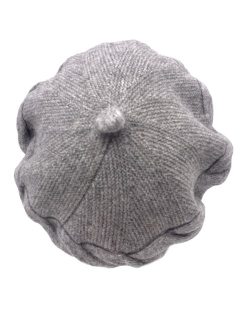 Béret en Angora Mélangé Colyne gris moyen