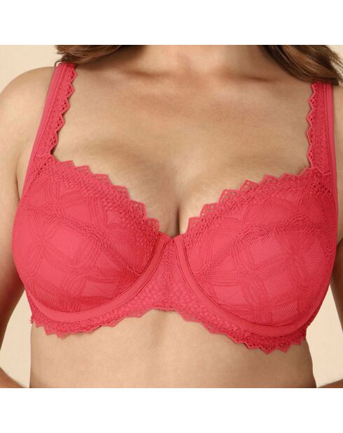 Soutien-gorge minimiseur en dentelle Olive rose