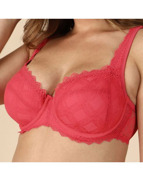 Soutien-gorge minimiseur en dentelle Olive rose