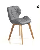 2 Chaises New Kemi-A gris/chêne - 77x48x55 cm