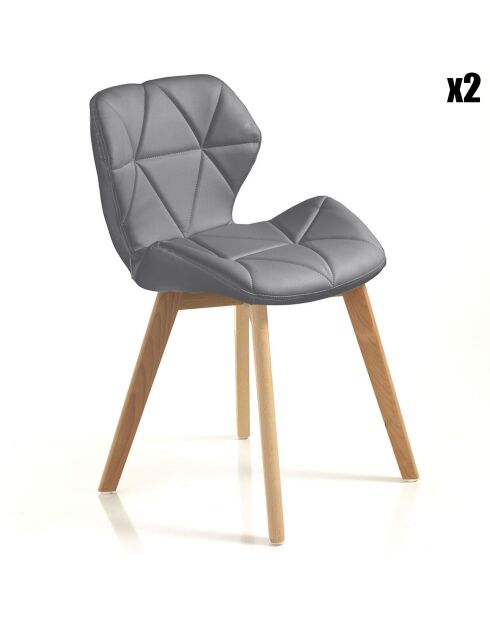 2 Chaises New Kemi-A gris/chêne - 77x48x55 cm