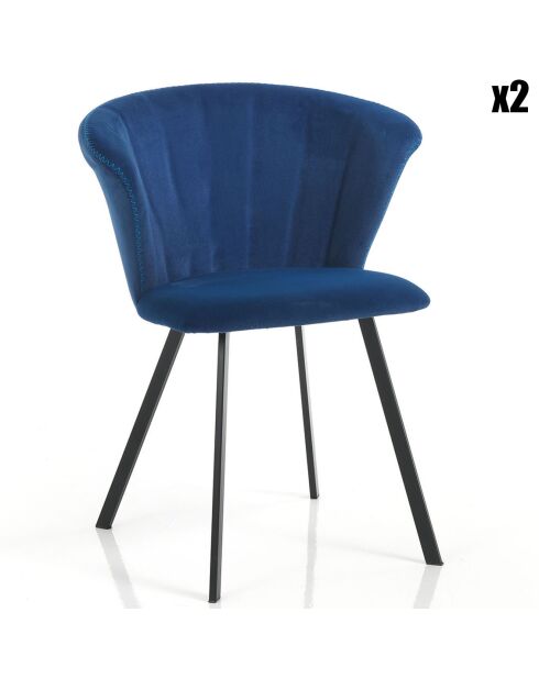 2 Chaises Noah bleu/noir - 79x6256 cm