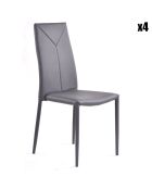 4 Chaises Sally grises - 96x43x54 cm