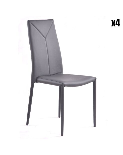 4 Chaises Sally grises - 96x43x54 cm