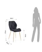4 Chaises New Kemy gris/doré - 87x49x59 cm