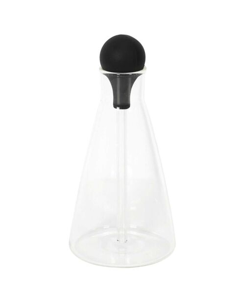 Bouteille pour huile avec pipette noir/transparent - 8.5x15x8.5 cm