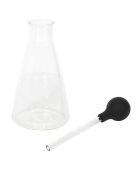 Bouteille pour huile avec pipette noir/transparent - 8.5x15x8.5 cm