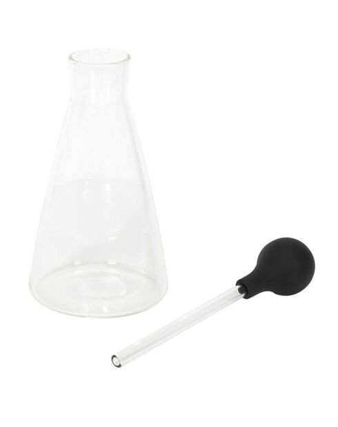 Bouteille pour huile avec pipette noir/transparent - 8.5x15x8.5 cm