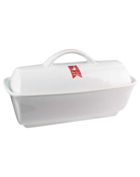 Terrina di foie gras con medaglione in gres - 26x14x13,7 cm