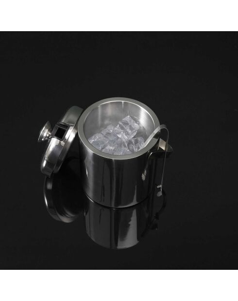 Secchiello per il ghiaccio con coperchio grigio - 13,5x14x13,5 cm