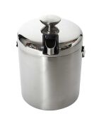 Seau à glace avec couvercle gris - 13.5x14x13.5 cm