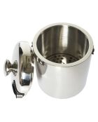 Seau à glace avec couvercle gris - 13.5x14x13.5 cm