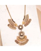 Merinas goud/beige topaas halsketting