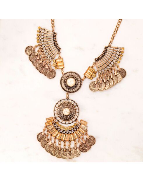 Merinas goud/beige topaas halsketting