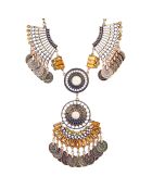 Merinas goud/beige topaas halsketting