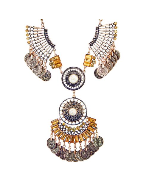 Merinas goud/beige topaas halsketting