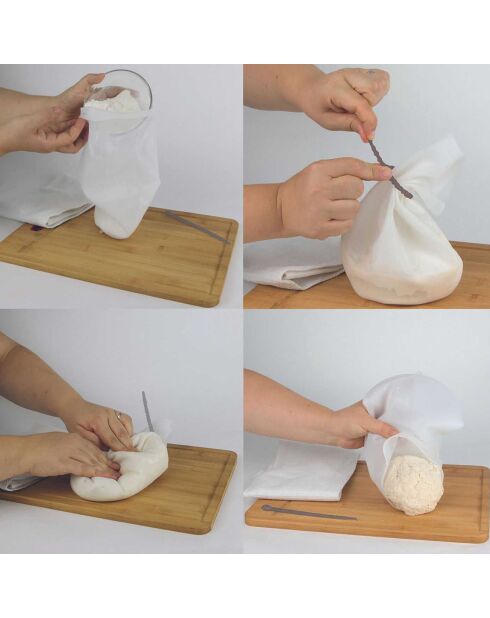 Sac de pétrissage à pain en silicone blanc/gris - 20.5x31 cm