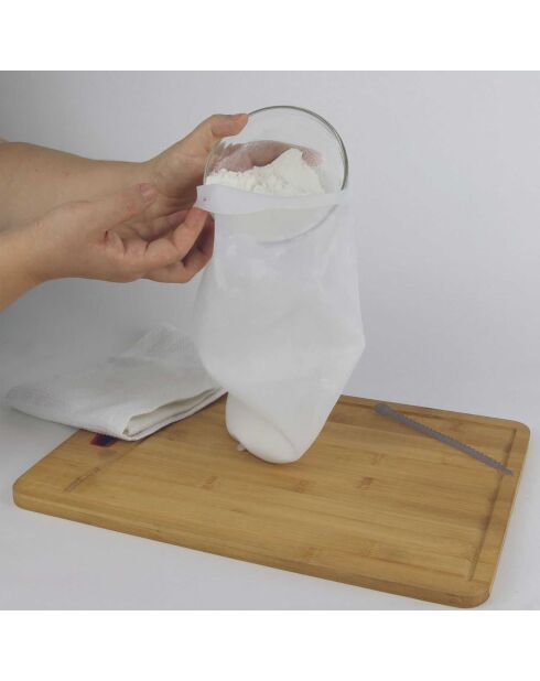 Sac de pétrissage à pain en silicone blanc/gris - 20.5x31 cm