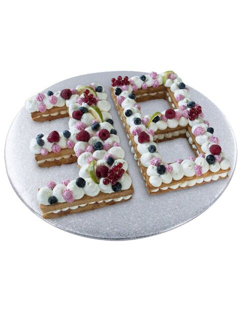 Moule à gateaux nombres gris - 31x5x18 cm