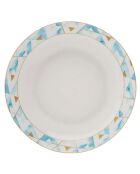 Service de table en porcelaine Aqua blanc/doré/bleu - 24 Pièces