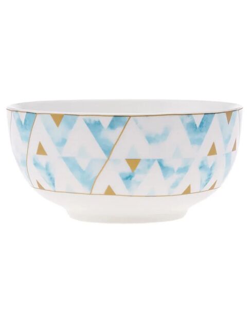 Service de table en porcelaine Aqua blanc/doré/bleu - 24 Pièces
