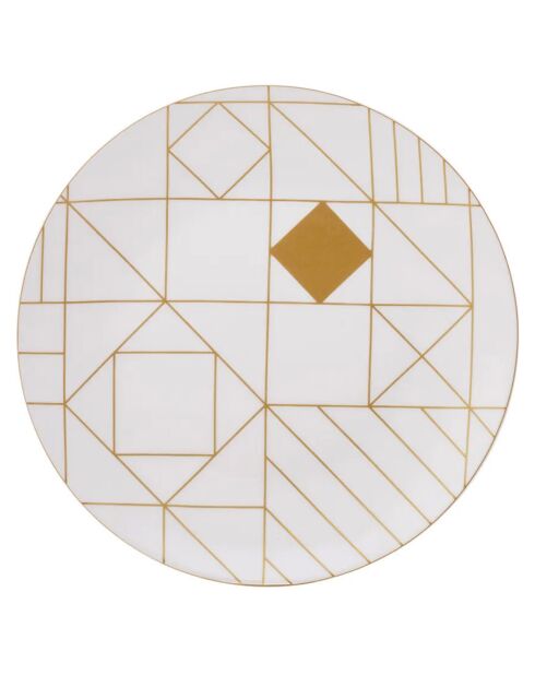 Service de table en porcelaine Jupiter blanc/doré - 24 Pièces