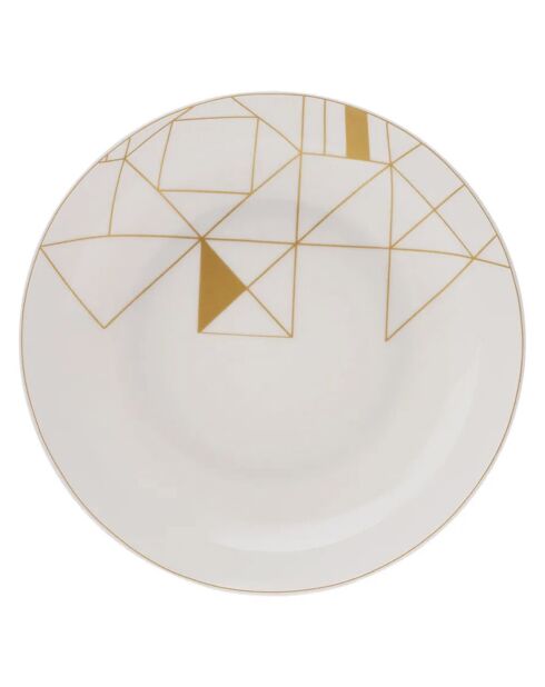 Service de table en porcelaine Jupiter blanc/doré - 24 Pièces