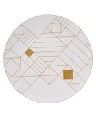 Service de table en porcelaine Jupiter blanc/doré - 24 Pièces