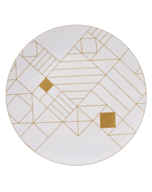 Service de table en porcelaine Jupiter blanc/doré - 24 Pièces