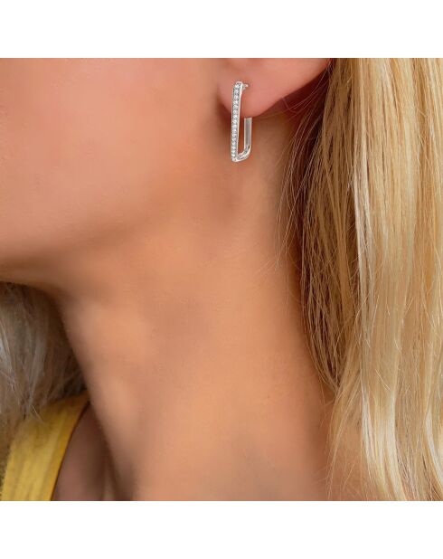 Boucles d'oreilles en Argent & Zirconium