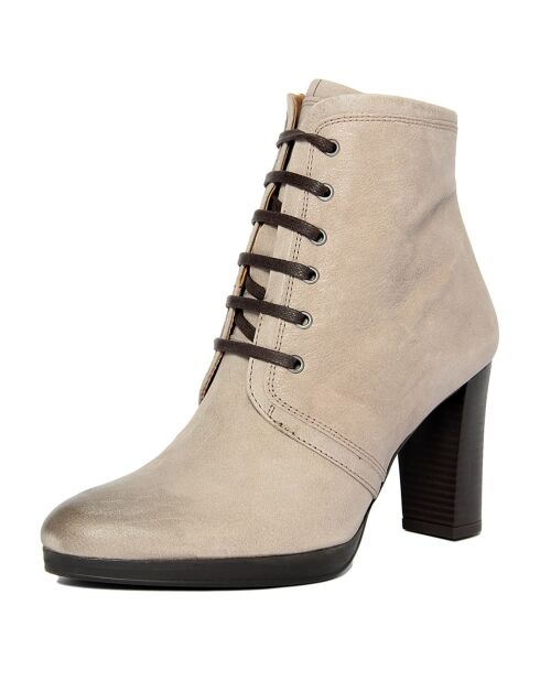 Bottines en Cuir Dona écrues