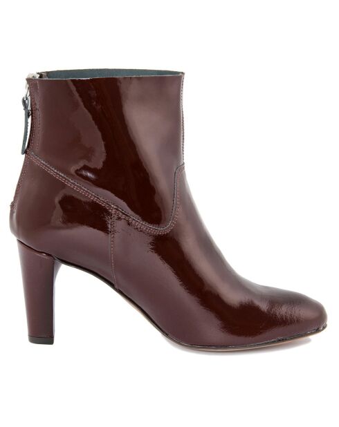 Bottines en Cuir Zélie bordeaux