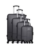 4 schwarze 4-Rad-Koffer Miami 75/65/55/46 cm