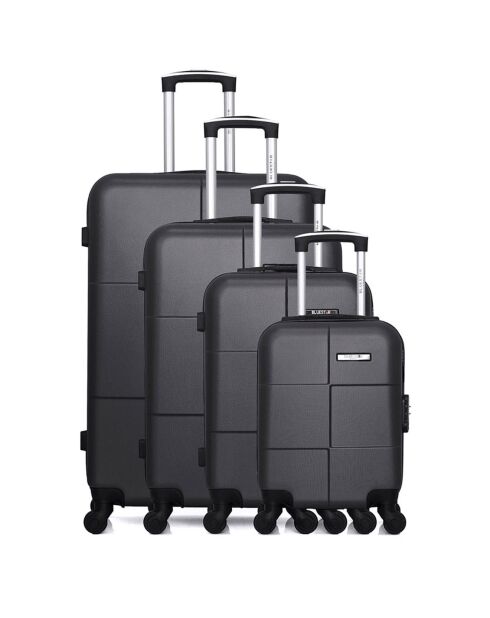 4 schwarze 4-Rad-Koffer Miami 75/65/55/46 cm